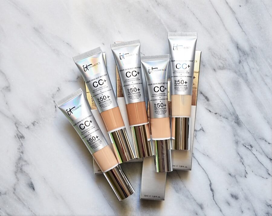 several tubes of cc cream from it cosmetics