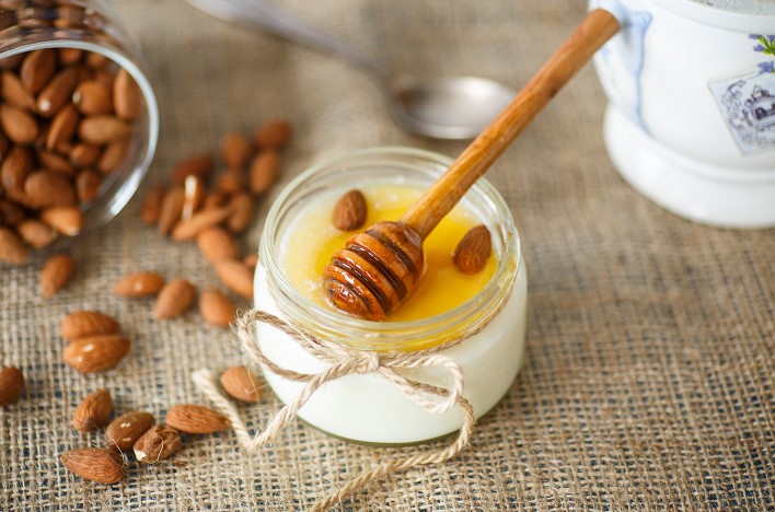 Homemade yogurt with honey and nuts