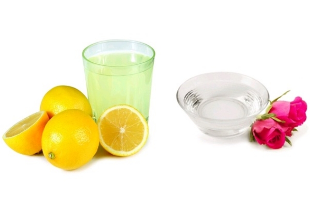 lightening the skin with rose water and lemon