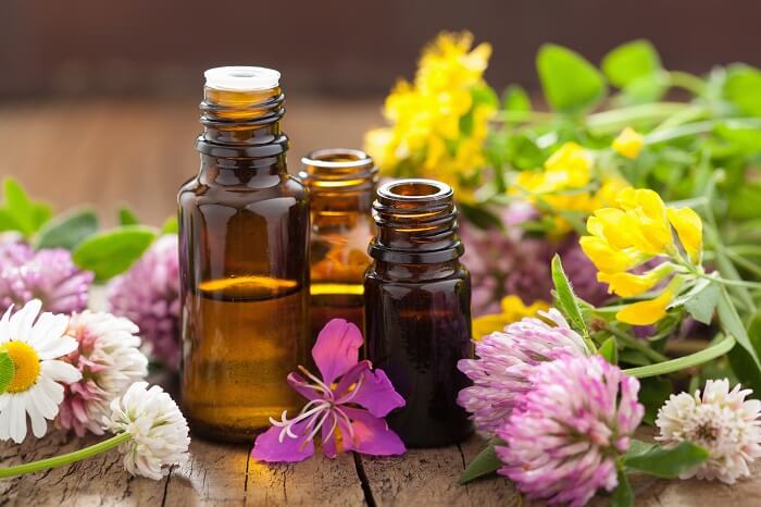 small bottles of essential oils